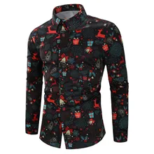 Camisa masculina, Рождественская рубашка, блуза для мужчин, Повседневная тема, рубашка на пуговицах, топ, Рождественская Мужская одежда, блузки# G2