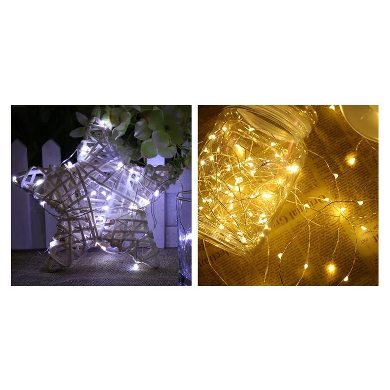 2 шт Солнечные гирлянды, 10 м 100LED наружные гирлянды, водонепроницаемые декоративные гирлянды для патио, сада, ворот, двора