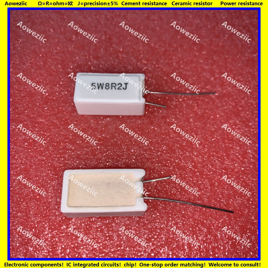 10 шт. вертикальное сопротивление цемента 5 Вт 8 2 Ом 8.2R 8.2RJ 5W8.2RJ 5W8R 2J керамическое
