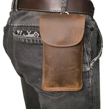 Новинка, простая поясная сумка из натуральной кожи для мужчин, Crazy Horse, Воловья кожа, отделение для наличных денег, чехол для мобильного телефона, Ретро кошелек, пояс, петля, обруч