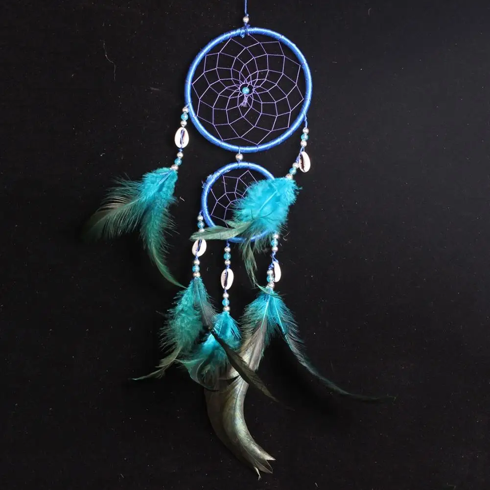 Handmade Black Dream Catcher Circular Net With Feathers Wall Hanging Decoration Ornament