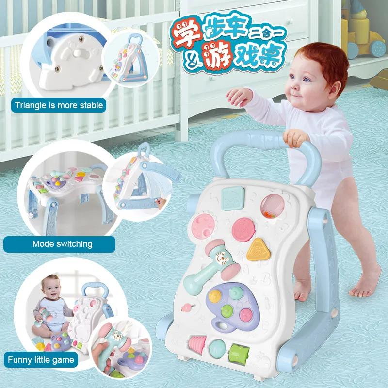 IMBABY От 0 до 1 года детские многофункциональные ходунки Детские StrolleToy треугольная структура Анти-опрокидывание детей Обучающие ходунки
