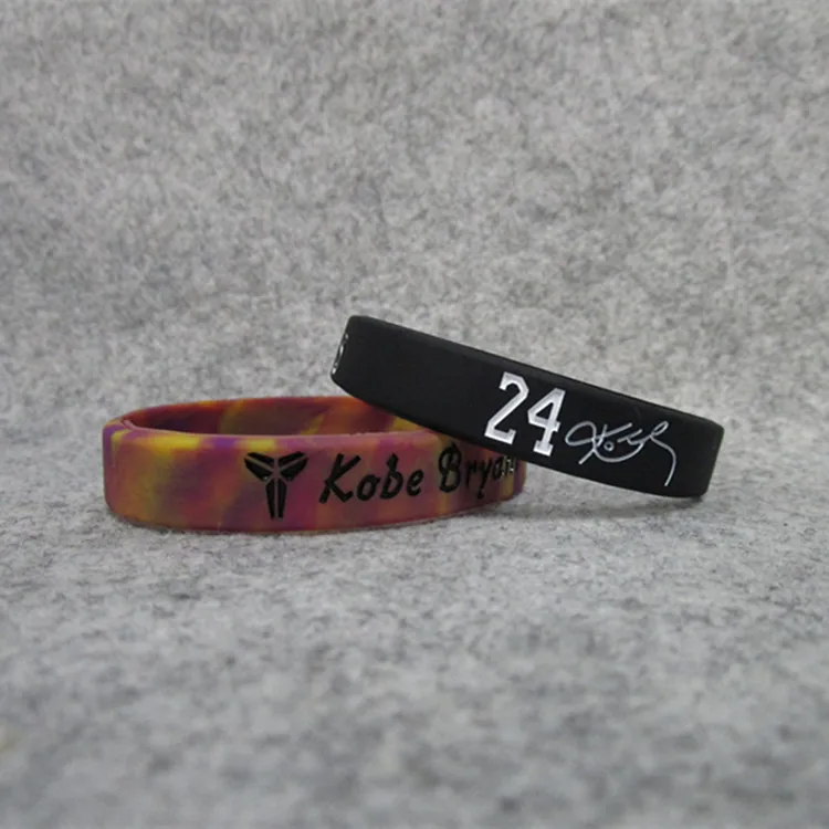 Баскетбольная звезда Kobe Lakers 24 Boss, сигнальный Ночной светильник, браслет из силикагеля, спортивный ремешок на запястье, смешанный цвет, ремешок для часов, шар