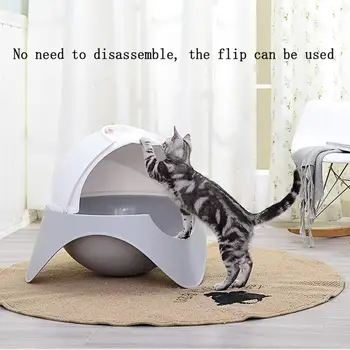 

Closed Cat Litter Box Hooded Pan Tray Large Automatic Pet Toilet Anti-Splash Easy to Clean Pet Dog Cat Toilet Tray Litter Box