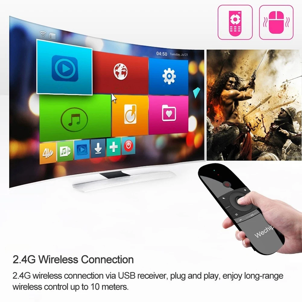 Пульт дистанционного управления с датчиком движения 2,4G Air mouse для Smart tv PC беспроводная клавиатура