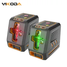Yikoda laser nível duplo módulo cruz 2 linhas vermelho/verde feixe portátil mini medidor ferramentas de medição instrumentação