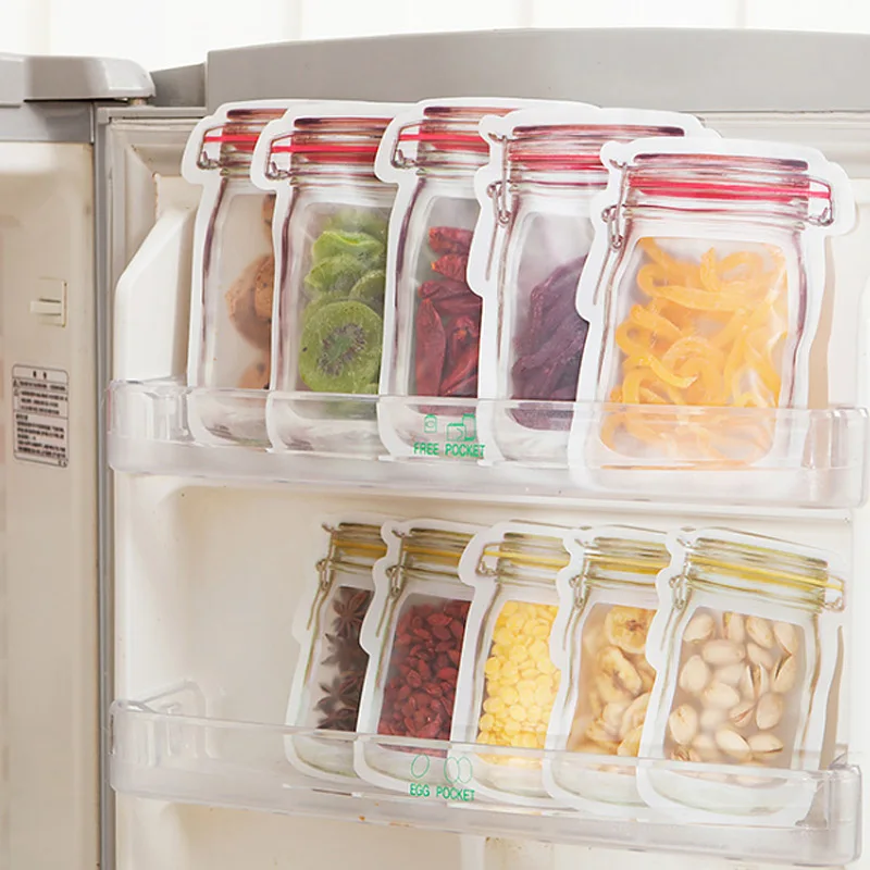 Food Storage Bags Reusable Mason Jar Waterproof