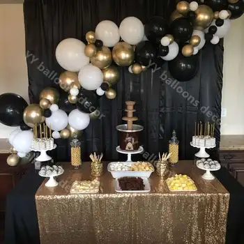 

70pcs Metal Gold Black Balloon Garland Kit Balloon Arch Garland Wedding Birthday Party Baby Shower Decoration Globo Backdrop