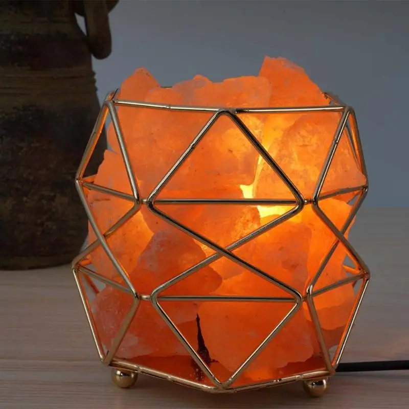 

Crystal Salt Stone Delicate LED Night Light Iron Art Birthday Gift Home Table Bedroom Ornaments Decoration Supplies