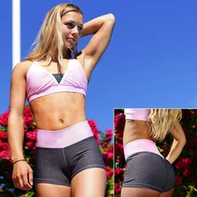 Women's Tight Shorts Polyester Sports Running Fly Ash Fitness Yoga Safety Shorts Tight Shorts Patchwork