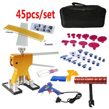 

45Pcs/Set Metal Pdr Dent Lifter-Glue Puller Tab 20W Glue Machine Hail Removal Paintless Car Dent Repair Tools Kit Us Plug