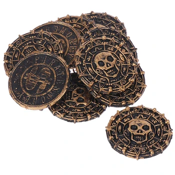 

10pcs/lot Plastic Pirate Treasure Coins Party Props Christmas Gift Children's Toys Game Currency Halloween Party Supplies
