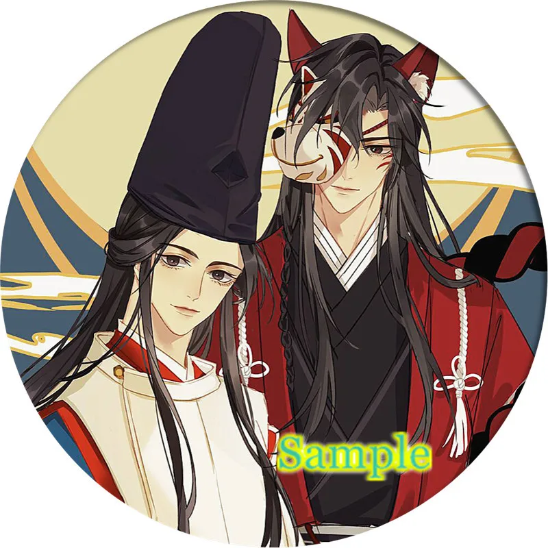 Cartoon tian guan ci fu Hua Cheng Xie Lian Cosplay Badge Brooch Pin Anime Accessories For Clothes Backpack Decoration gift