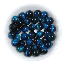 Бусины из натурального камня, круглый голубой тигровый глаз, Агаты, 6-12 мм, размер на выбор, бусины для рукоделия, изготовления ювелирных изделий, ожерелья, браслетов
