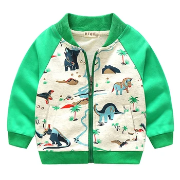 

Spring Autumn cotton baby coat boys jacket kids casual outwear children clothes cartoon dinosaur jungle zipper 3 to 10 yrs