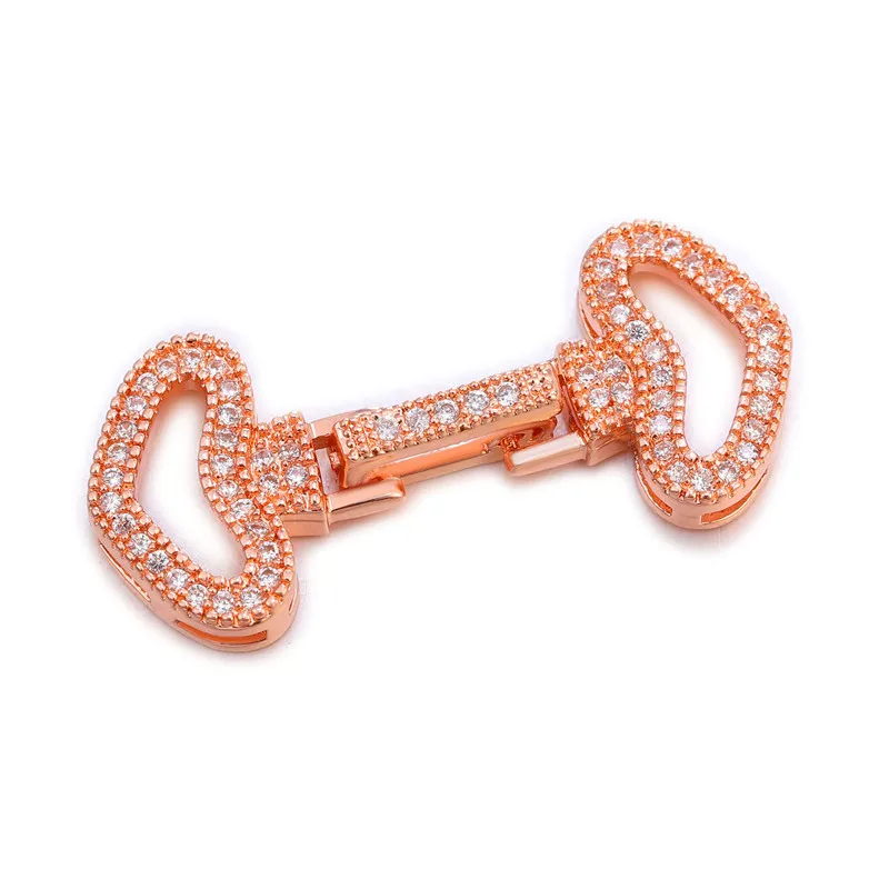 Rose Gold Juya дизайн DIY натуральные камни жемчуг ювелирных изделий Компоненты микро проложить Циркон застежка Разъем Застежка застежки поставки - Цвет: Rose Gold