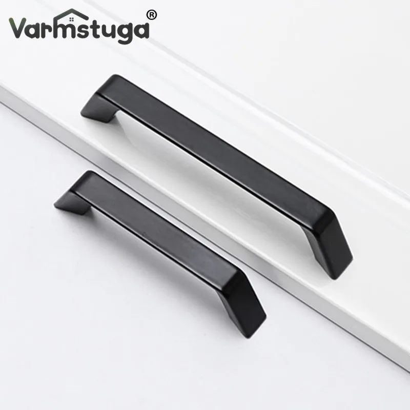 Modern Solid Single Hole Furniture Parts Hardware Accessories Drawer Door Handle American Black Kitchen Cabinet Wardrobe Handle