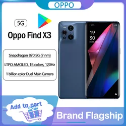 OPPO – smartphone Original Find X3 5G, Snapdragon 870, 120Hz, AMOLED, Octa Core, 8 go de RAM, 128 go de ROM, 65W, Charge Super Flash, NFC, google 