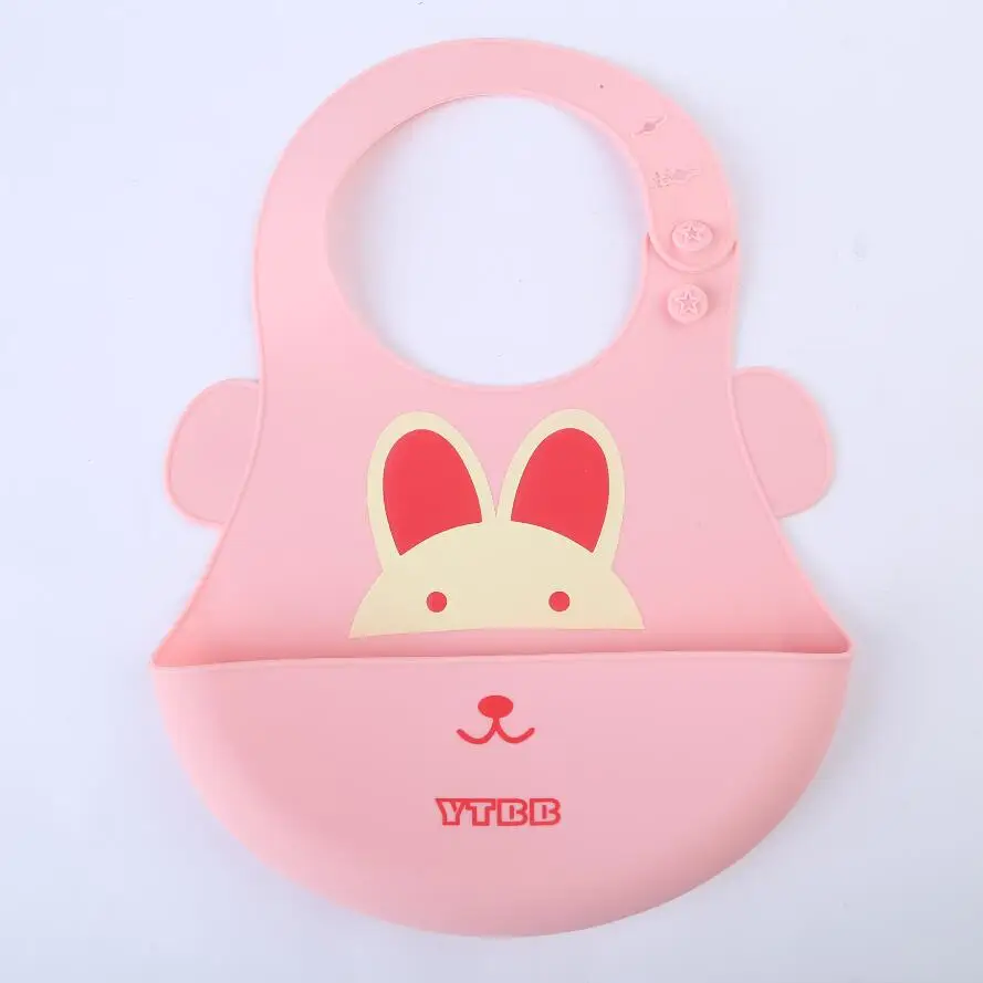 Light Pink Rabbit Детские вещи водонепроницаемый силиконовый нагрудник для кормления новорожденных фартуки с рисунком Регулируемые Детские Нагрудники Слюнявчики бандана нагрудники для младенцев - Цвет: Light Pink Rabbit
