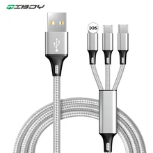 3 в 1 USB кабель для зарядки мобильного телефона для iPhone 7 Android Micro usb type C зарядный кабель для samsung S10 быстрое зарядное устройство провод