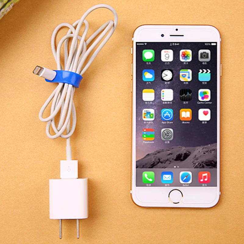 Adjustable Silicone Cable Ties Fastening Cable Strap Mouse Wire Organizer USB Date Earphone Line Cord Management