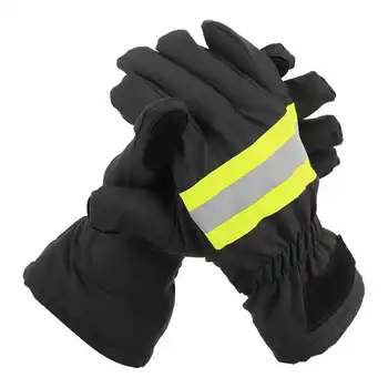 

Flame Retardant Firefighting Gloves Heat-Resistant Waterproof Breathable Firefighter Hand Protection Cover Black and Yellow New