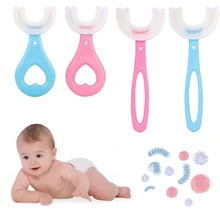 Brosse à dents en forme de U pour bébé, brosse à dents pour enfants, soins buccaux, nettoyage, pratique et Simple, en Silicone 