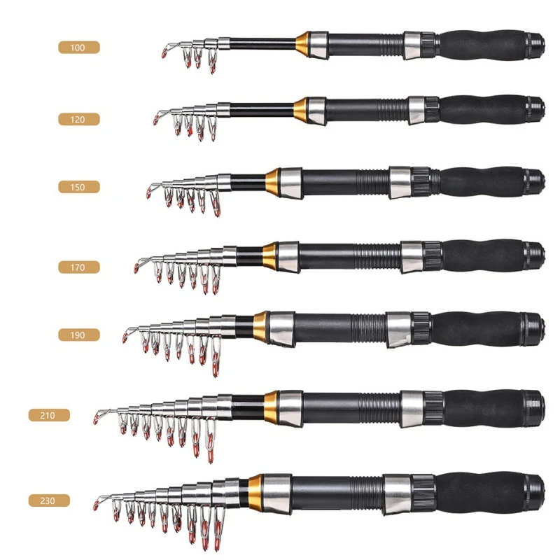 1,0 м-2,3 м телескопические удочки из стекловолокна Спиннинг Удочка короткая морская Удочки Спиннинг удочка