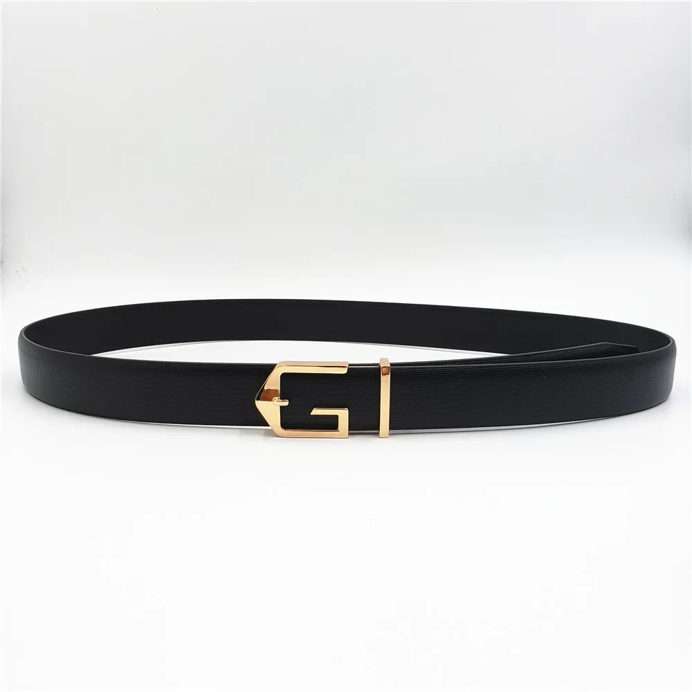50PCS Designer G Buckle Genuine Leather Belts For Men Women Fashion Business Casual Belt Luxury Strap Smooth Buckle Waistband