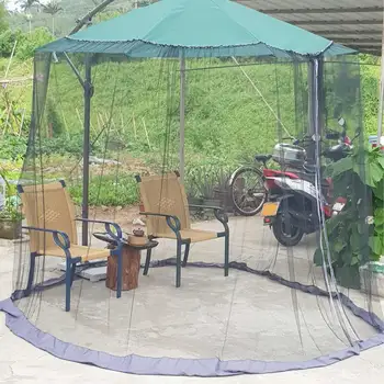

Courtyard Outdoor Patio Universal Picnic Table Screen Umbrella Mosquito Net Double Zipper Lawn Cantilever Cover Camping Hanging