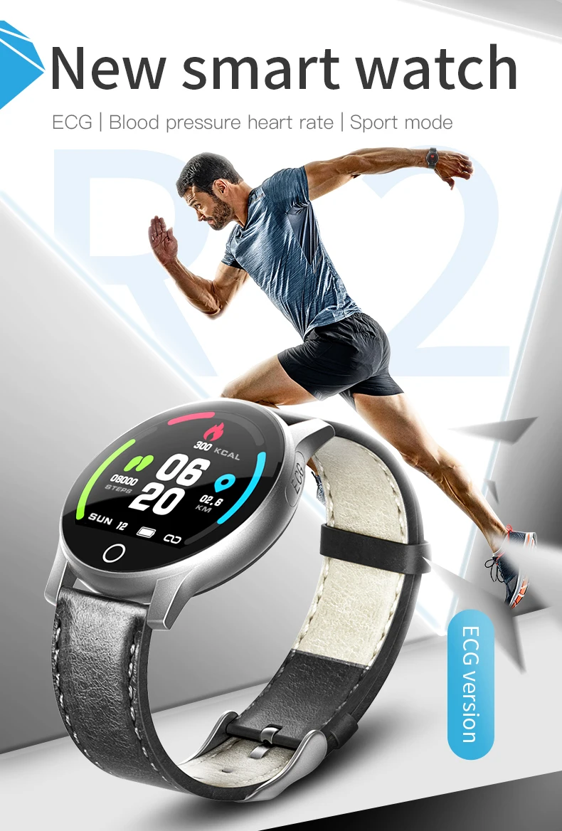 Новые мужские и женские Смарт-часы 1,3 дюймов ЭКГ+ PPG монитор HR кровяное давление gps браслет IP67 водонепроницаемый спортивный режим зарядное устройство браслет