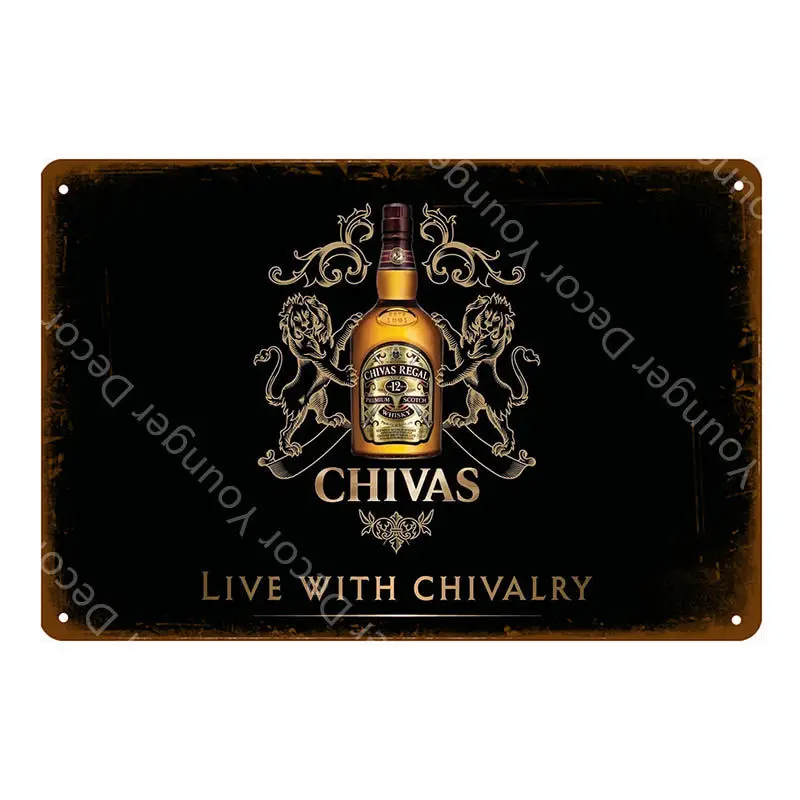 Классический пивной Chivas Regal металлические жестяные вывески винтажные напитки виски декоративный плакат настенный стикер Паб Бар Клуб домашний декор YI-190 - Цвет: YD6156DI