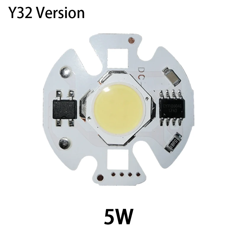 Светодиодный чип COB 10 Вт, 20 Вт, 30 Вт, 50 Вт, 220 В, Smart IC, нет необходимости в драйвере 3 Вт, 5 Вт, 7 Вт, 12 Вт, светодиодный светильник для прожектора, точечный светильник Diy, светильник ing - Испускаемый цвет: 5W  Y32 Version