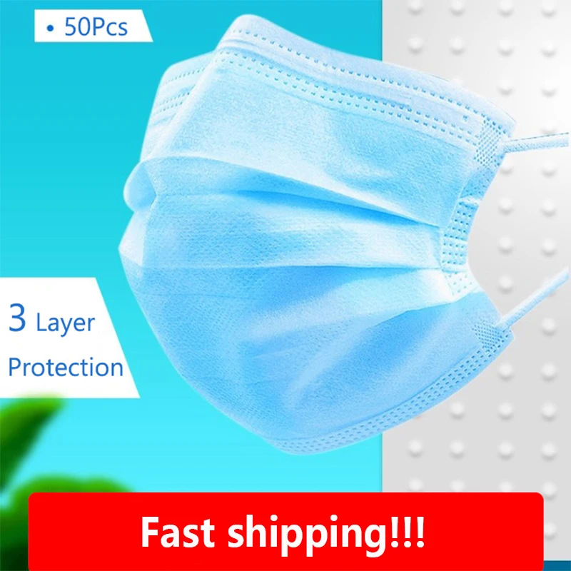 

10 Pcs 3 Layer Face Mouth Masks Disposable Protective Face Mask Anti-Pollution/fog/Dust Non-Woven Comfortable Mask Safety Mask