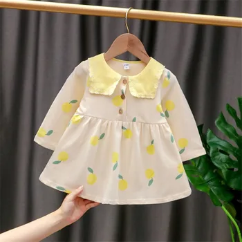 

New Baby Girls Clothes Children Long Sleeve Spring Autumn Dresses Strawberry Printed Cute Casual BABY Dress Kids Outfits 6-24M