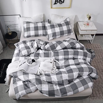 

Nordic Simple Style plaids and covers home bedding sets 2/3 pcs duvet cover sets(1duvet cover,1/2 pillow cases) quilt cover bed