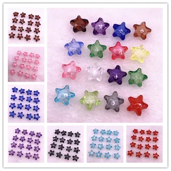 

NEW 50pcs12mm Transparent Faceted Five-pointed Star Acrylic Loose Spacer Beads for Jewelry Making DIY Accessories