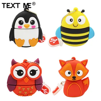 

TEXT ME 64GB cartoon Penguin owl fox style usb flash drive usb 2.0 4GB 8GB 16GB 32GB pendrive gift