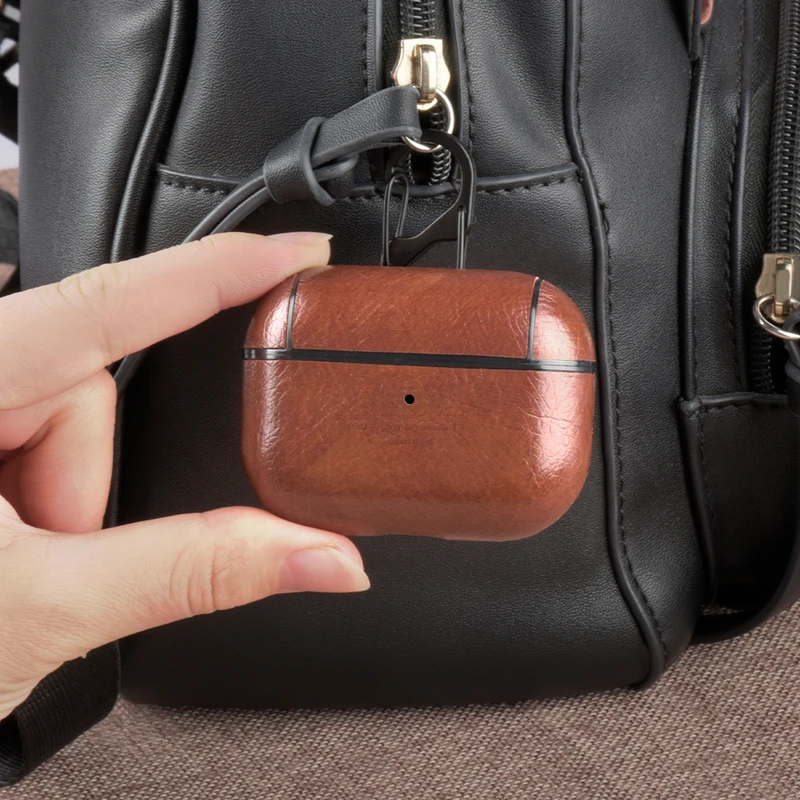 Новинка, мужской и женский чехол для Apple Airpods Pro, кожаный чехол, беспроводной зарядный чехол с крючком для Air Pods AP Pro, защита для наушников