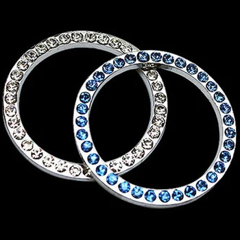

Car Supplies a Key to Start Button Decorative Ring Hand-Made Diamond Set Crystal Ignition Circle Stickers Car Accessories