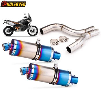 Motorcycle Exhaust Middle Link Pipe for KTM 990 Adventure 2006-2012 with Exhaust Pipe Muffler for KTM 990 Adventure Escape Moto