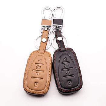 

2017 Latest genuine leather car key cover case set for Chevrolet Cruze Malibu 2016 XL Camaro Remote keyless 4 buttons key bag