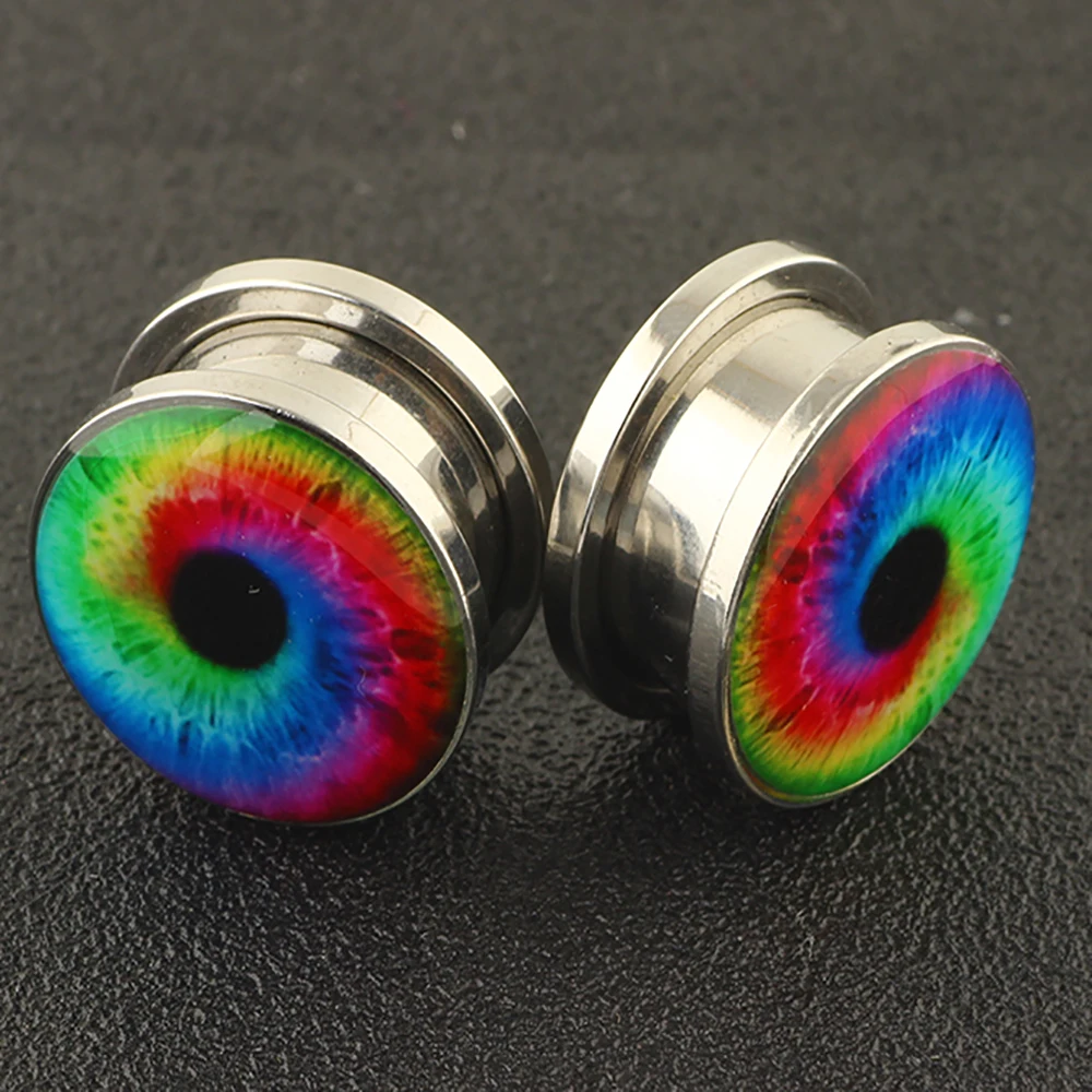 TIANCIFBYJS Ear Piercing Body Jewelry Stainless Steel Logo Flesh Tunnels and Plugs Earring Expander Gauges 70/140pcs Mix 5-16mm