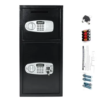 

775*370*360mm Digital Keypad Double Depository Safe Black Storage Box Iron Storage cabinet