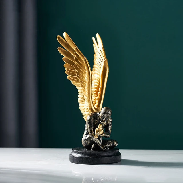 Figurine moderne d'aile d'ange, statue d'aile d'ange 3D, artisanat