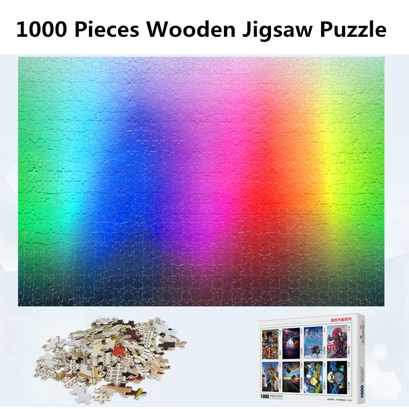 

1000 Pieces Gradient Wooden Jigsaw Puzzles Adult Puzzle Toys RGB Rainbow Puzzles