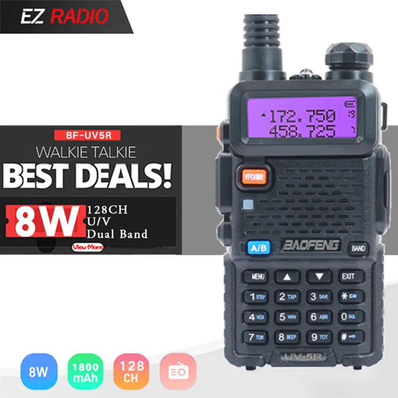 Baofeng-walkie-talkie UV-5R, Radio de caza, uv 5r, Baofeng UV-9R, UV-82, UV-8HX, UV-XR, 5W, 8W, 10 km