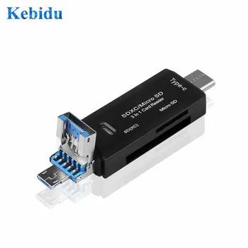 

KEBIDU Multifunction 3 in 1 Type-C Card Reader Micro USB usb 3.0 OTG type c adapter mini cardreader for SD Micro SD TF Adapter