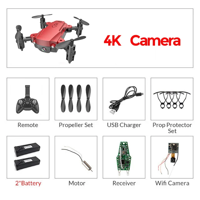 Red 4K 2B RC WiFi FPV дроны 4K широкоугольная камера RC вертолет 1080P HD камера Квадрокоптер самолет Квадрокоптер воздушная видео VS M69G E58 - Цвет: Red 4K 2B