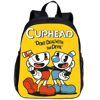 

2020 Children Bag Cute Cartoon Cup Head Kids Bags Kindergarten Preschool Backpacks For Boys Girls Baby School Bag 3-6 Years Old